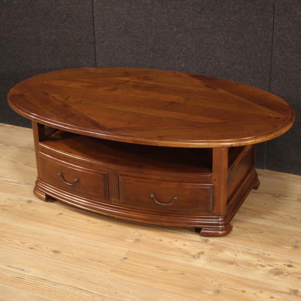 20th Century Cherry and Fruitwood French Living Room Coffee Table, 1980 In Good Condition For Sale In Vicoforte, Piedmont