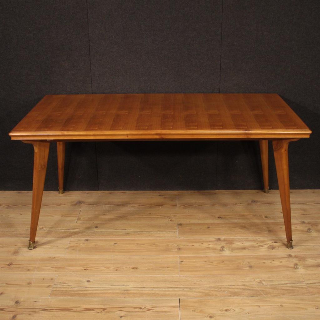 20th Century Cherry and Fruitwood Wood Italian Design Table Living Room, 1960s For Sale 4