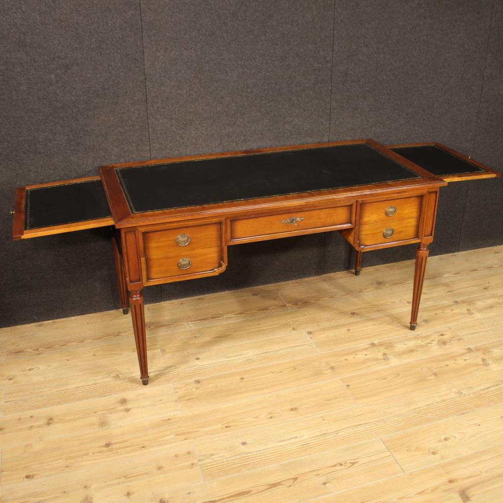 20th Century Cherry Beech and Fruitwood French Writing Desk, 1960 7