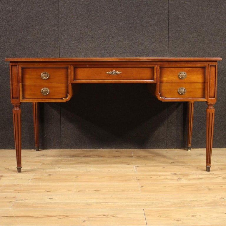 20th Century Cherry Beech and Fruitwood French Writing Desk, 1960 For