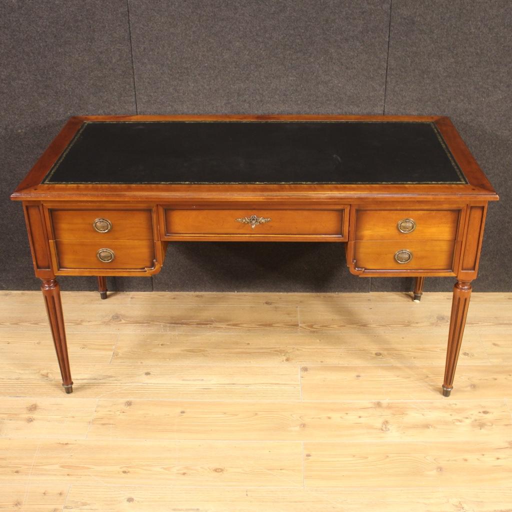 Wood 20th Century Cherry Beech and Fruitwood French Writing Desk, 1960