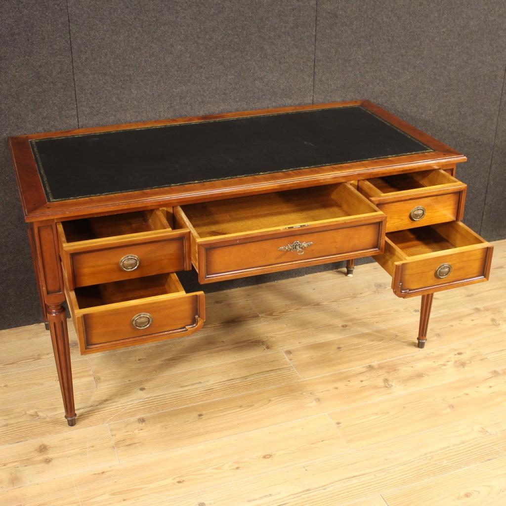 20th Century Cherry Beech and Fruitwood French Writing Desk, 1960 1
