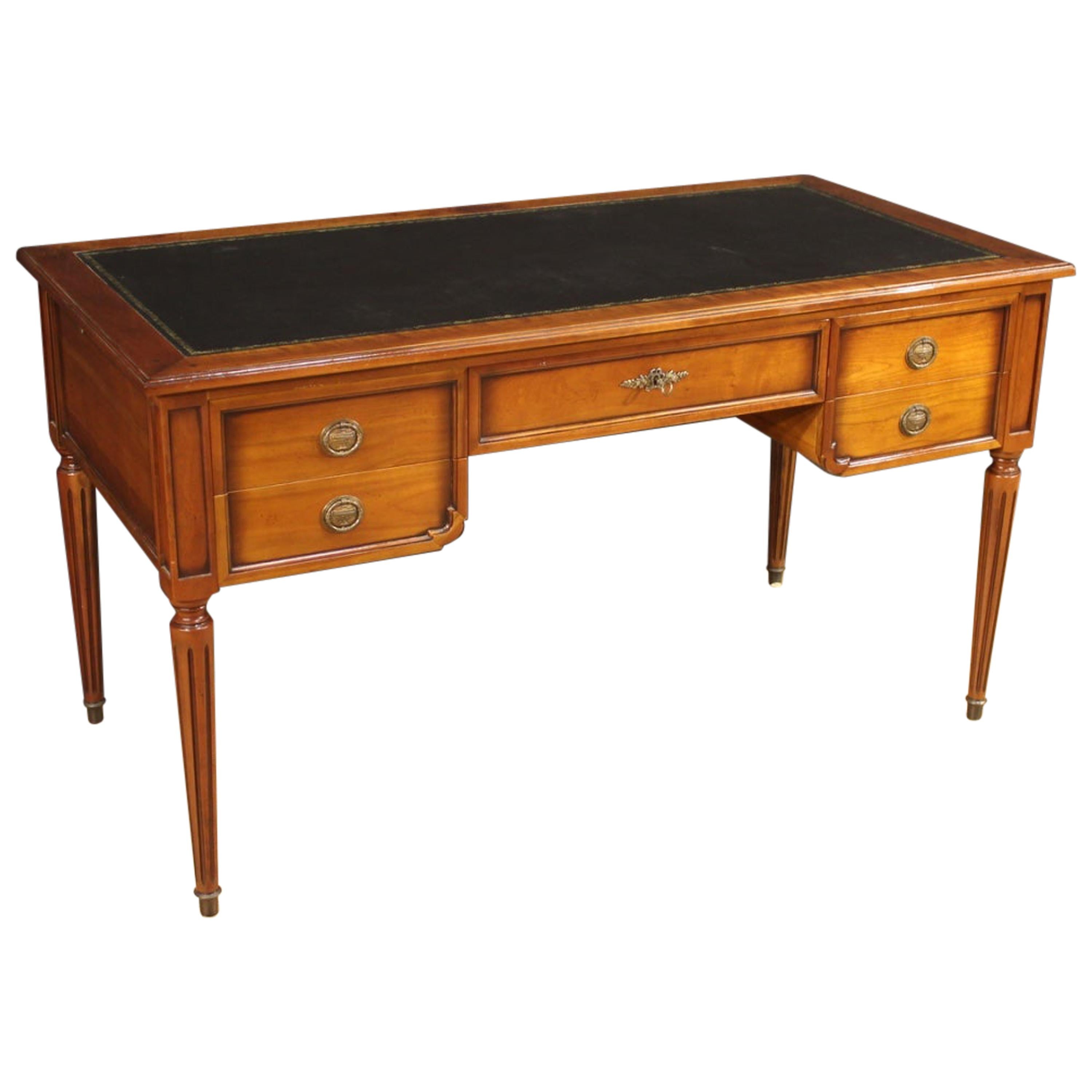 20th Century Cherry Beech and Fruitwood French Writing Desk, 1960