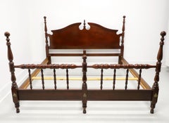 20th Century Cherry Chippendale King Size Short Poster Cannonball Bed
