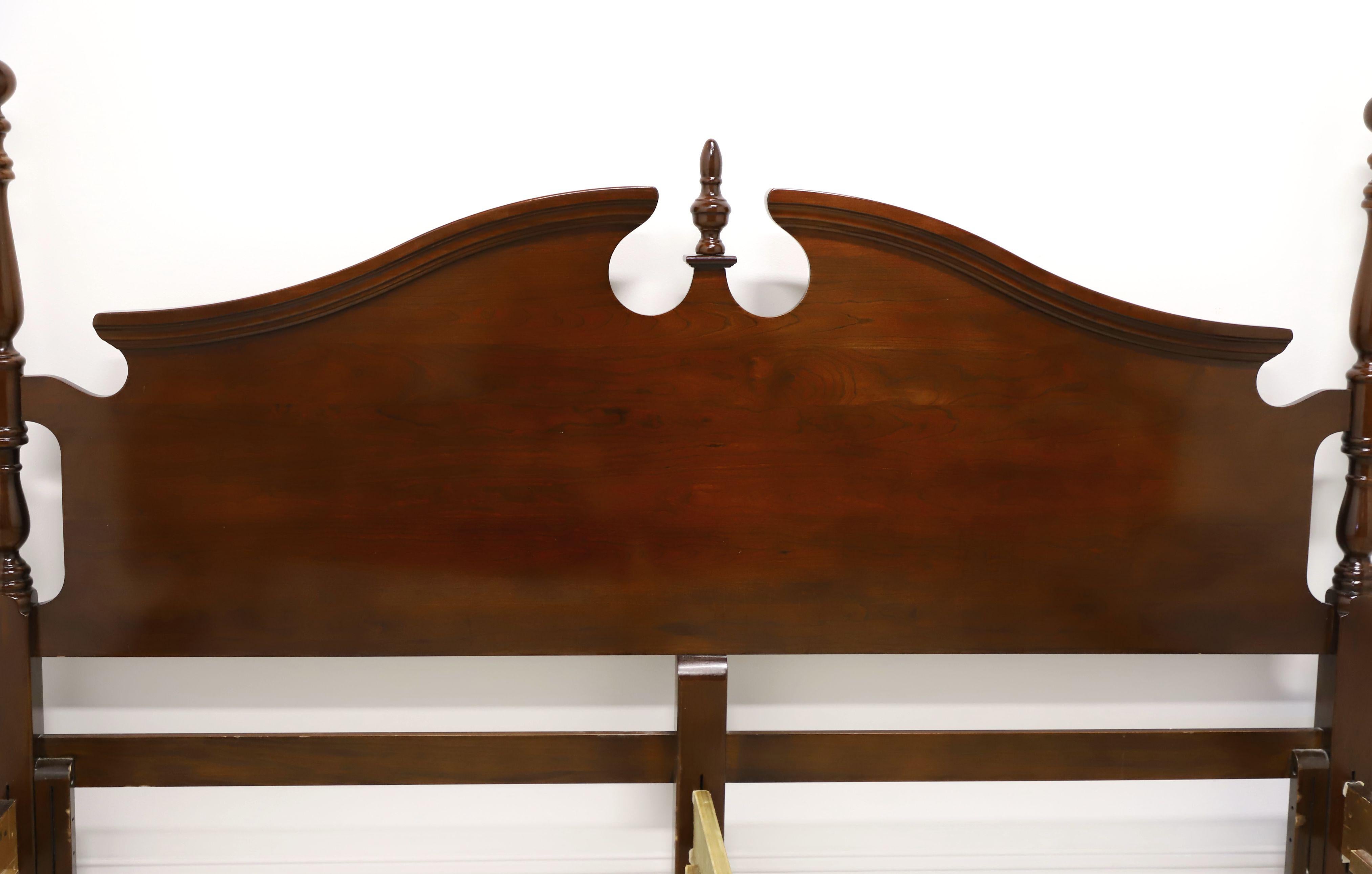 American 20th Century Cherry Chippendale King Size Short Poster Cannonball Bed For Sale