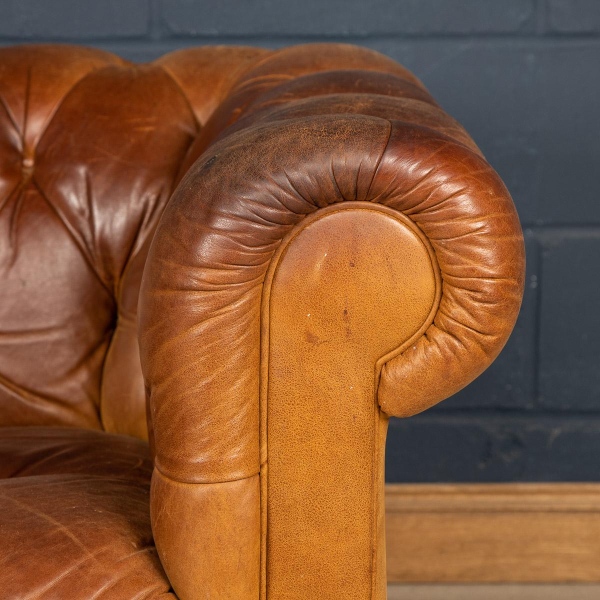 British 20th Century Chesterfield Leather Sofa By Laura Ashley, England, c.1970