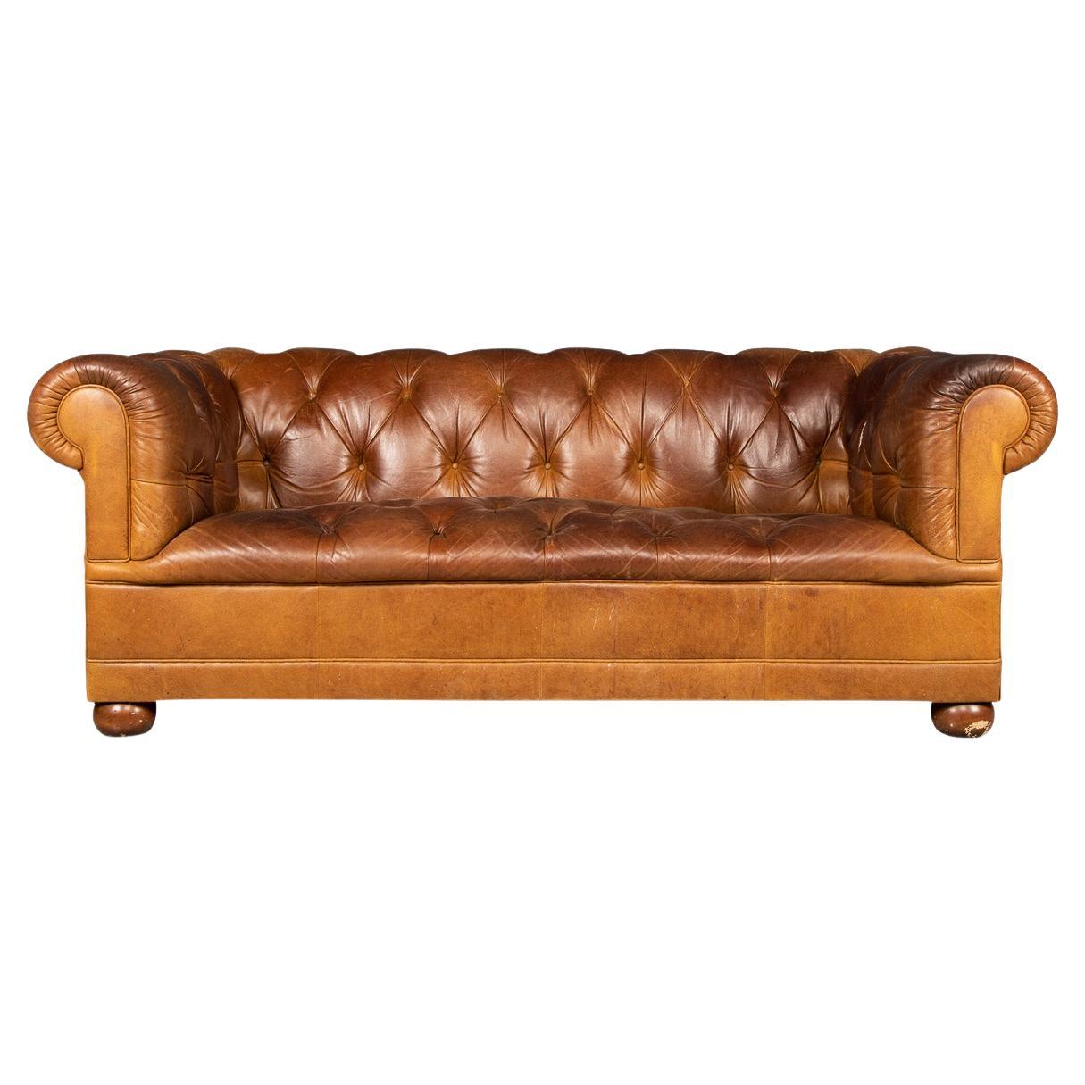 20th Century Chesterfield Leather Sofa by Laura Ashley, England, c.1970