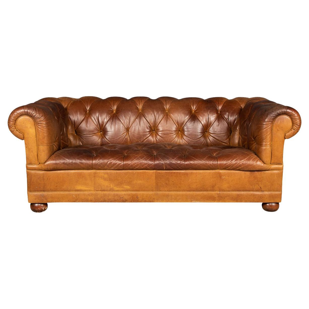 20th Century Chesterfield Leather Sofa By Laura Ashley, England, c.1970