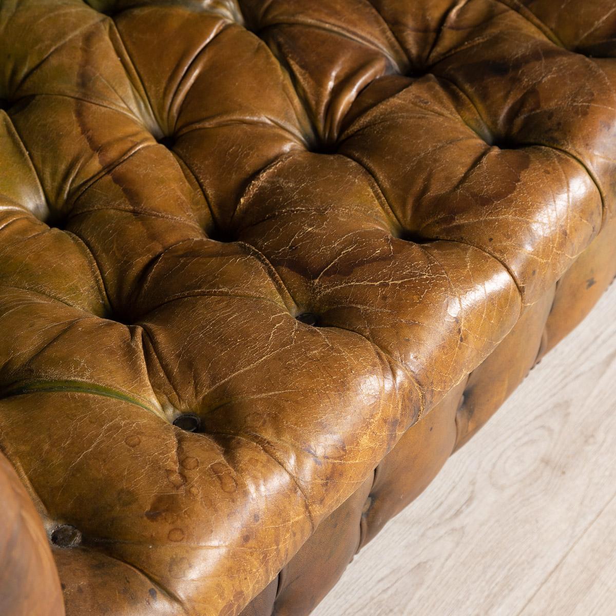 20th Century Chesterfield Leather Sofa with Button Down Seat, circa 1920 7