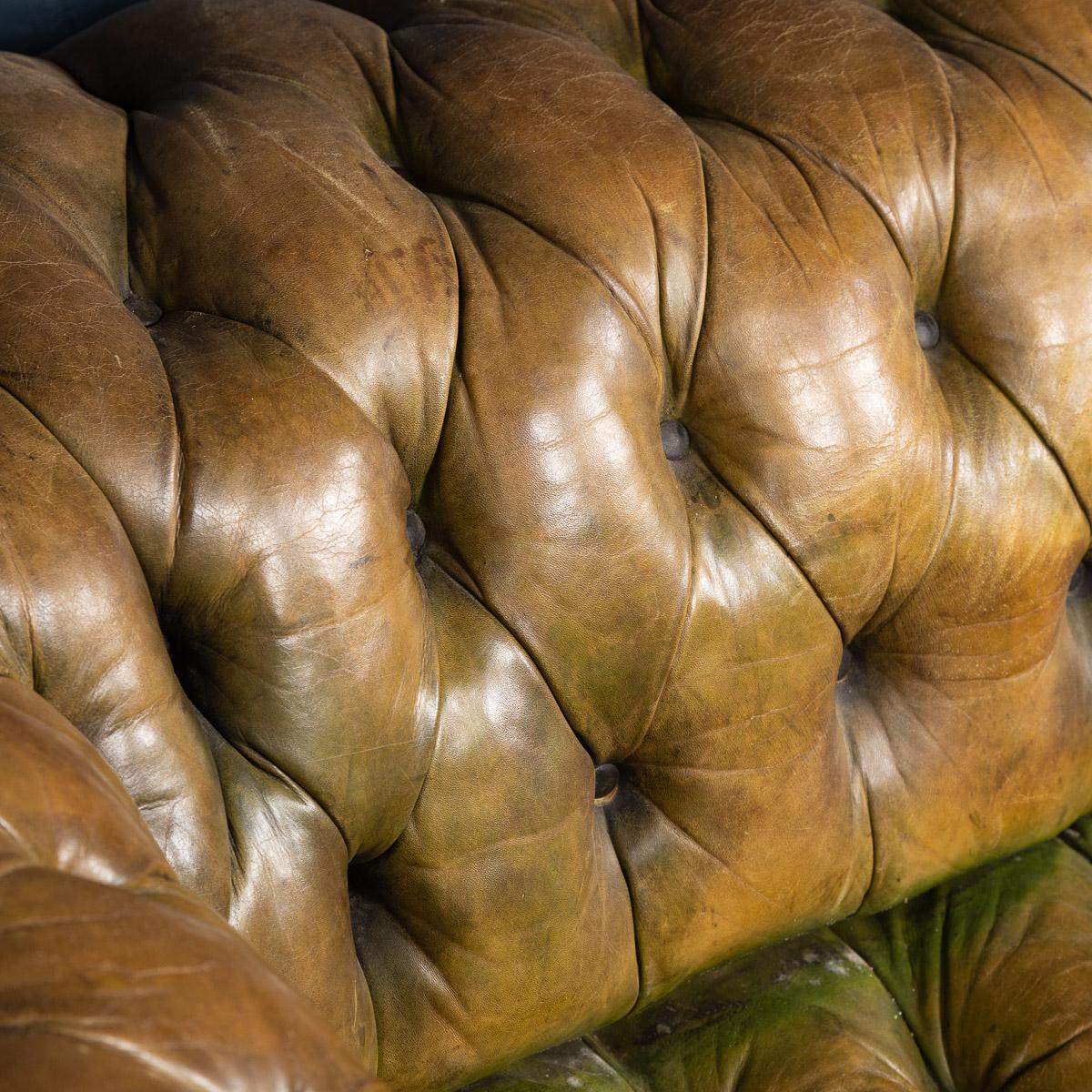 20th Century Chesterfield Leather Sofa with Button Down Seat, circa 1920 4