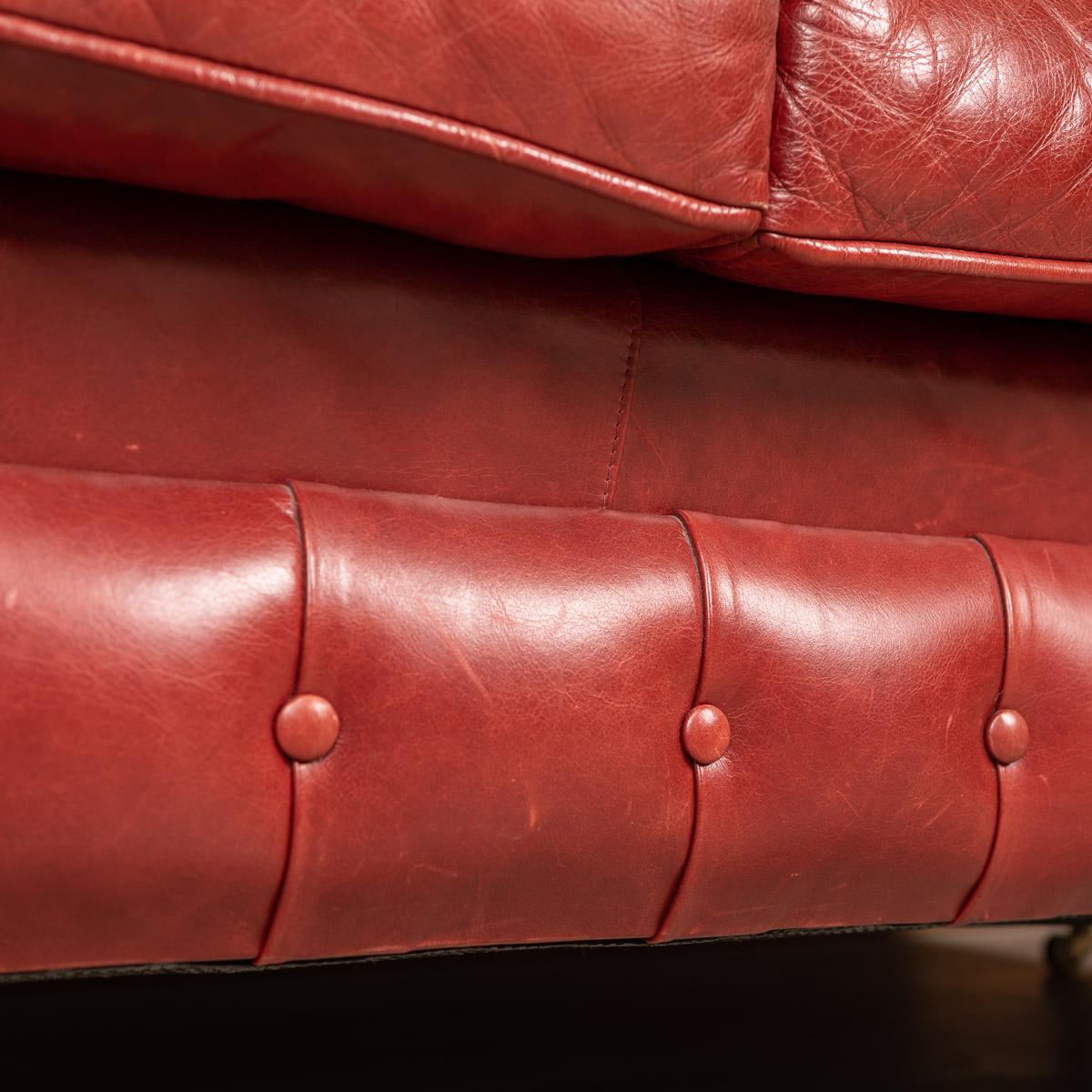 20th Century Chesterfield Three Seater Leather Sofa, c.1980 13