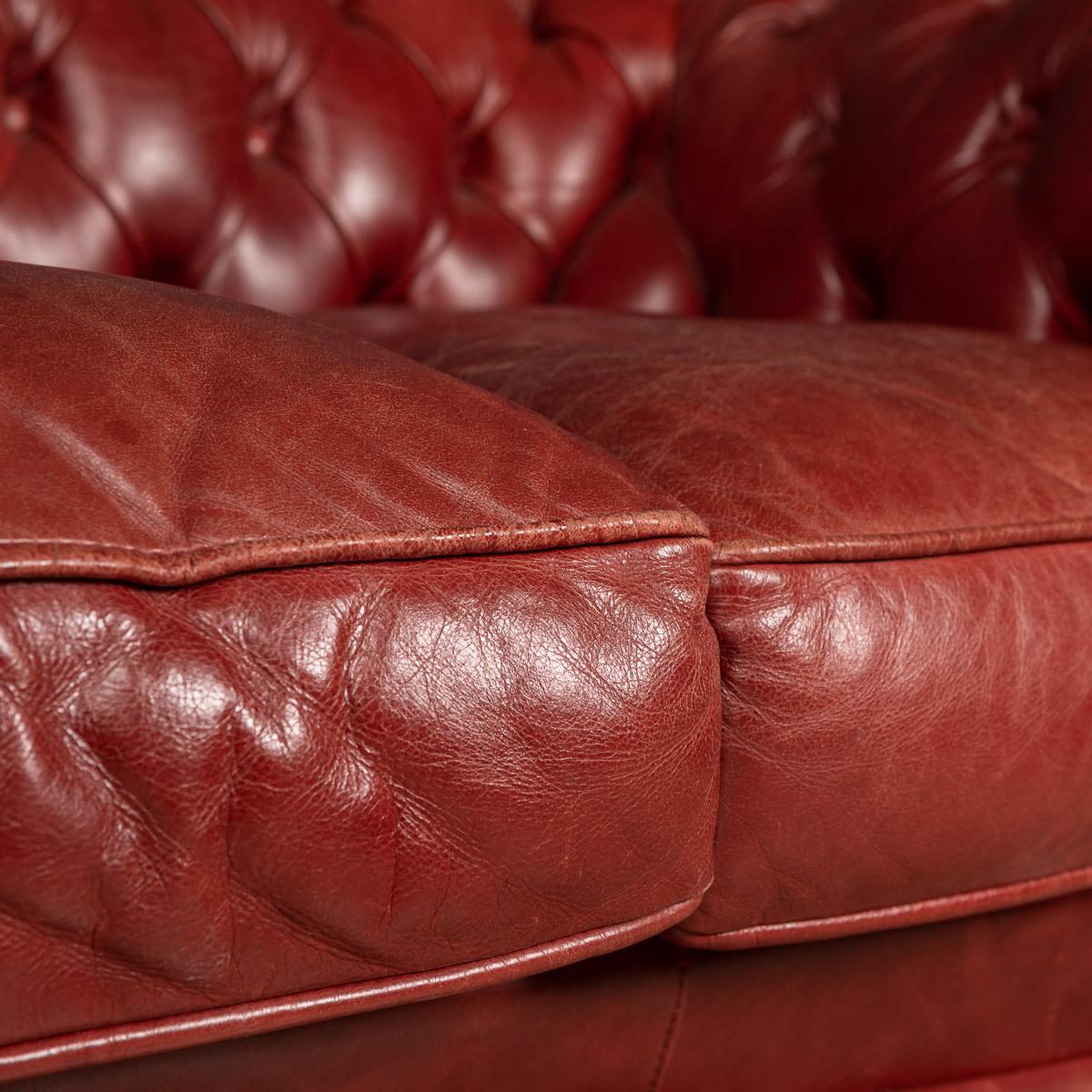 20th Century Chesterfield Three Seater Leather Sofa, c.1980 14