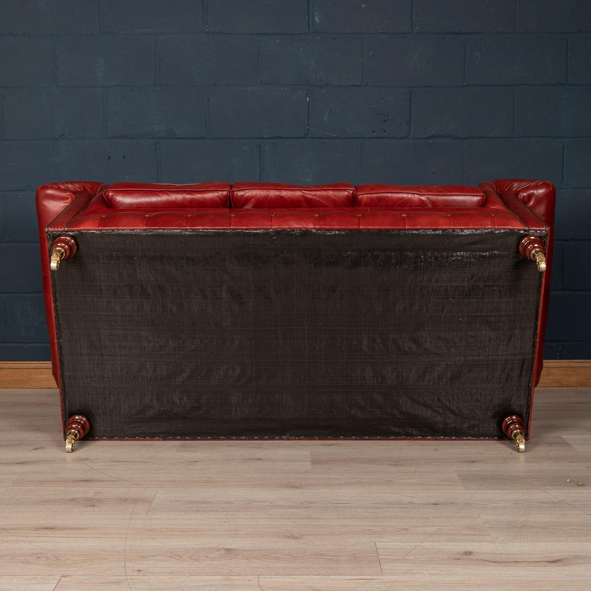 20th Century Chesterfield Three Seater Leather Sofa, c.1980 2