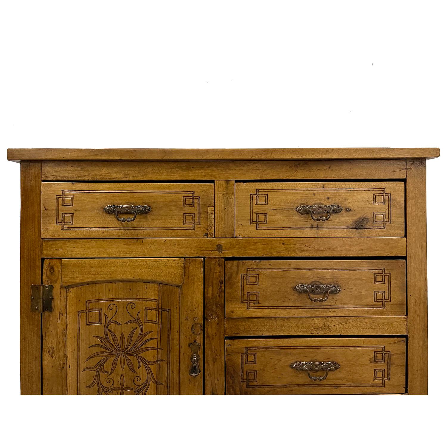 20th Century Chinese 5 Drawers Nam Wood Dresser In Good Condition For Sale In Pomona, CA