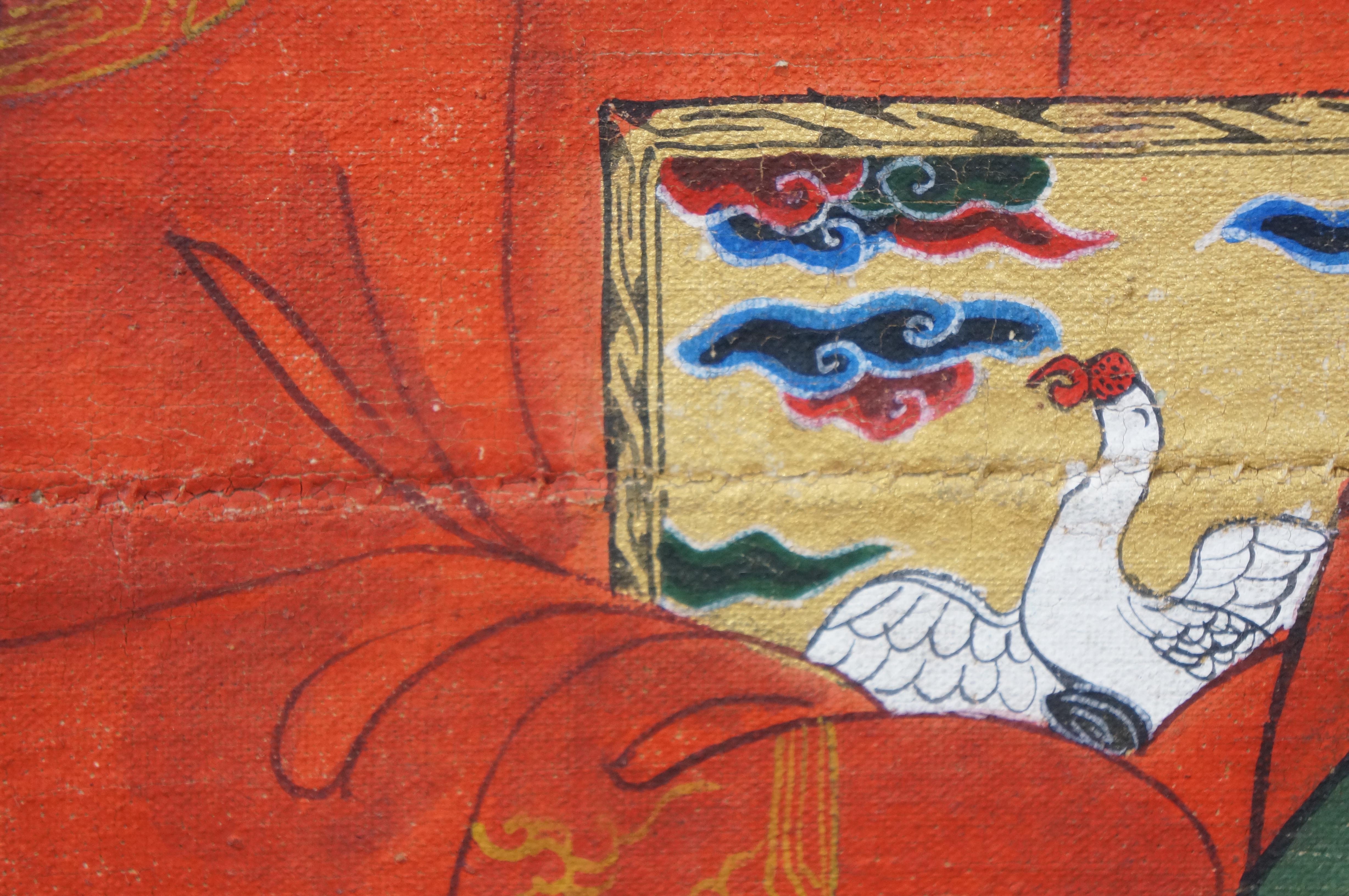 20. Jahrhundert Chinesisch Vorfahren Porträt Gemälde Kaiser Kaiserin Öl Leinwand 31