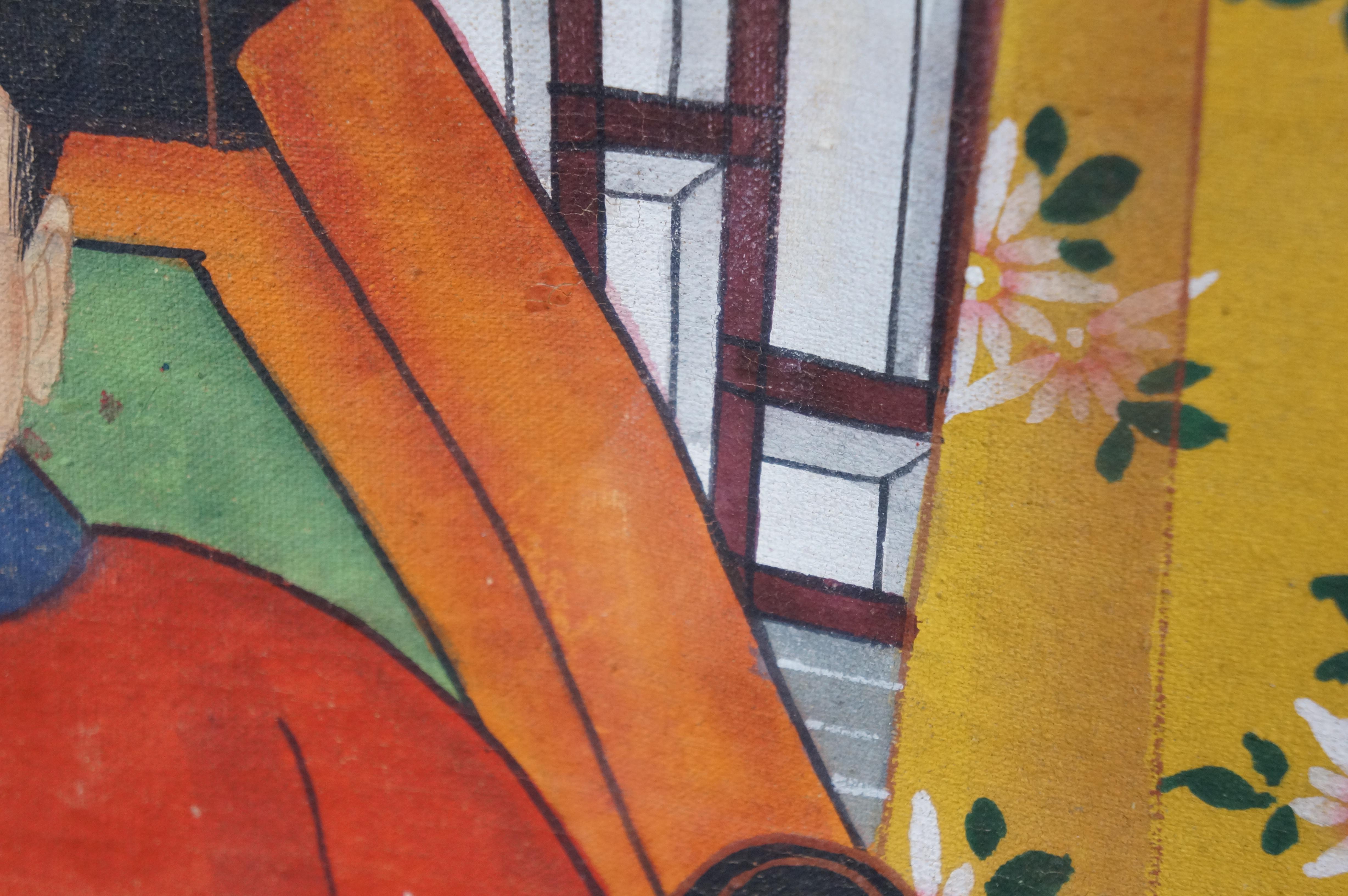 20. Jahrhundert Chinesisch Vorfahren Porträt Gemälde Kaiser Kaiserin Öl Leinwand 31