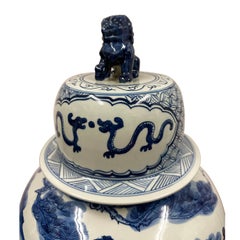 20th Century Chinese Blue and White Porcelain Ginger Jar