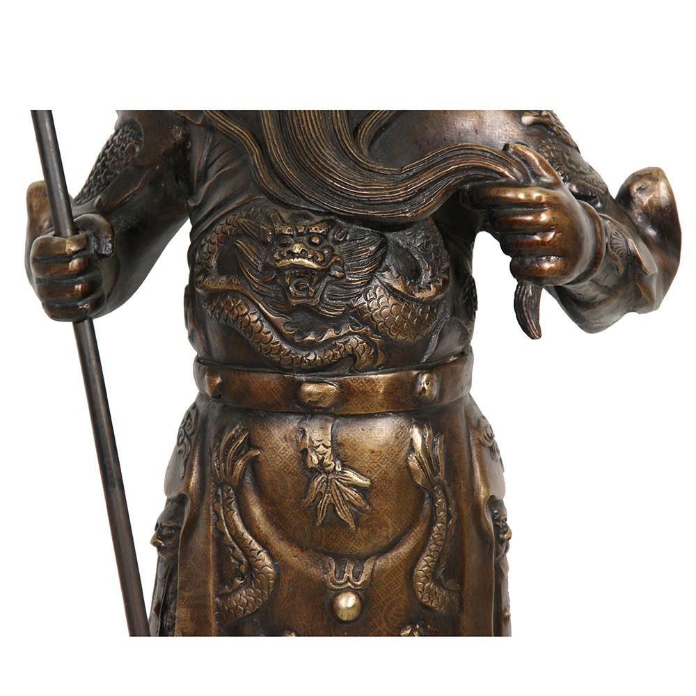 Chinese Export 20th Century Chinese Bronze God of Warrior Guan Gong Statuary For Sale