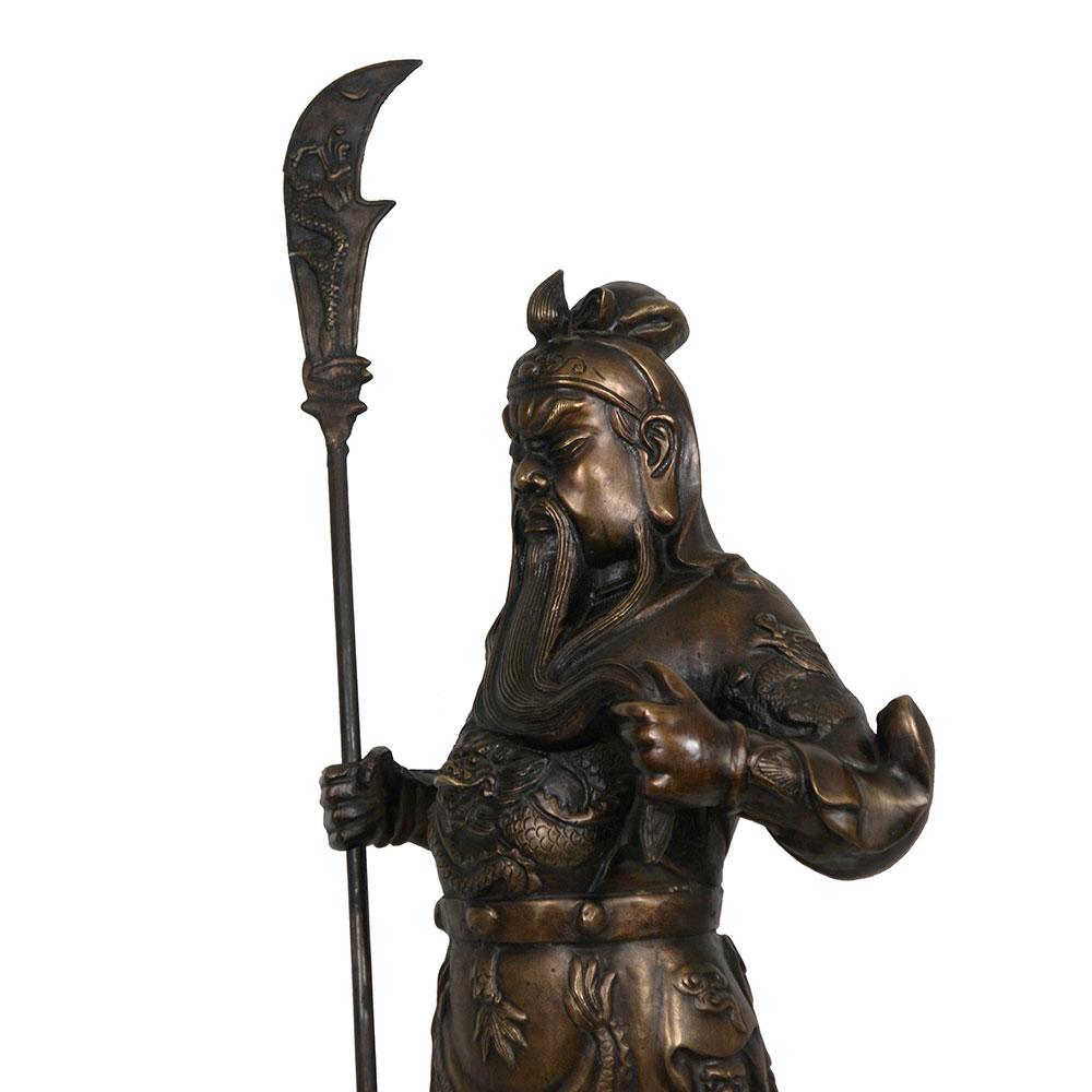 Chinesische Bronzestatue des Kriegers Guan Gong aus dem 20. Jahrhundert im Angebot 1