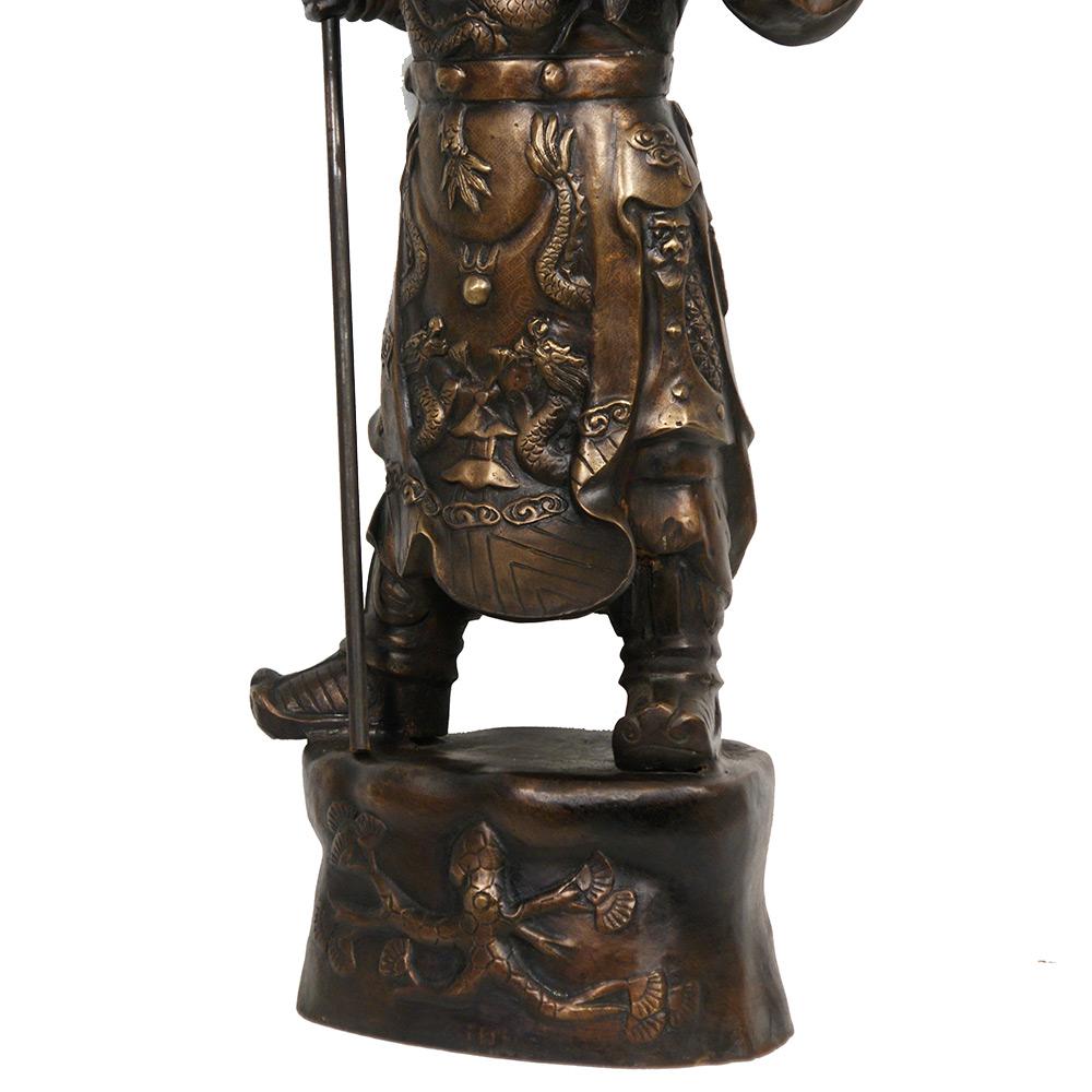 20th Century Chinese Bronze God of Warrior Guan Gong Statuary For Sale 2