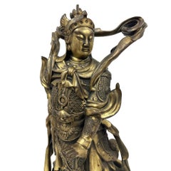 20th-Century Chinese Bronze Wei Tuo Bodhisattva Statue