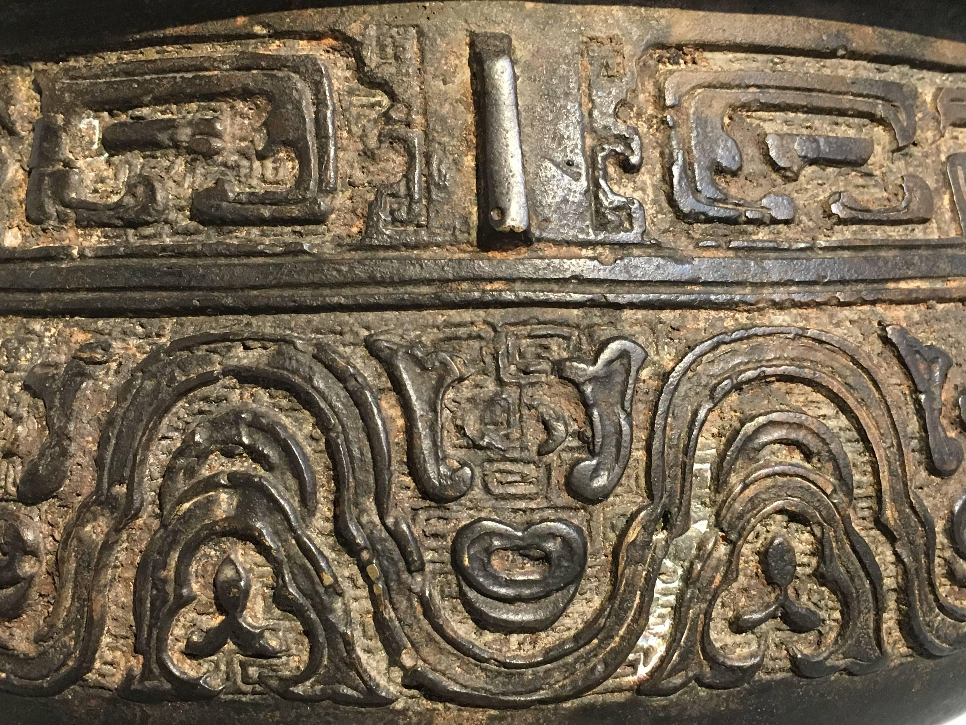 Chinesischer Ding-Dynastie- Censer aus Bronzeguss, frühes 20. Jahrhundert, China im Angebot 1