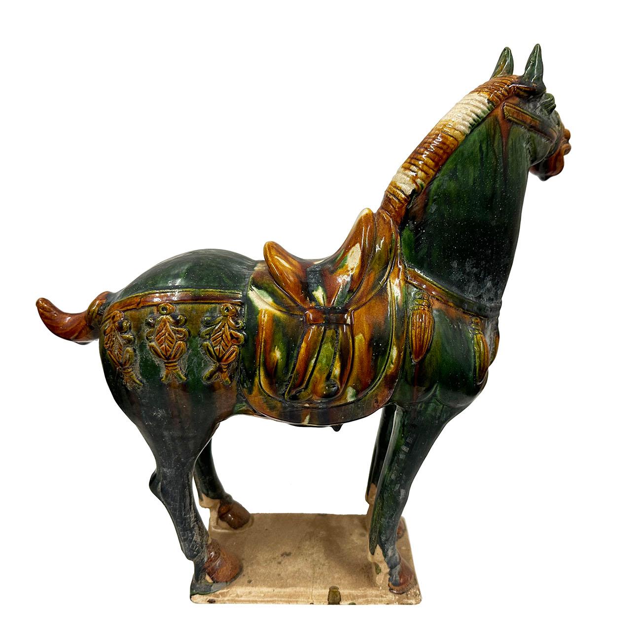 20th Century Chinese Ceramic Tang San Cai (Tri Color)Horse For Sale 4