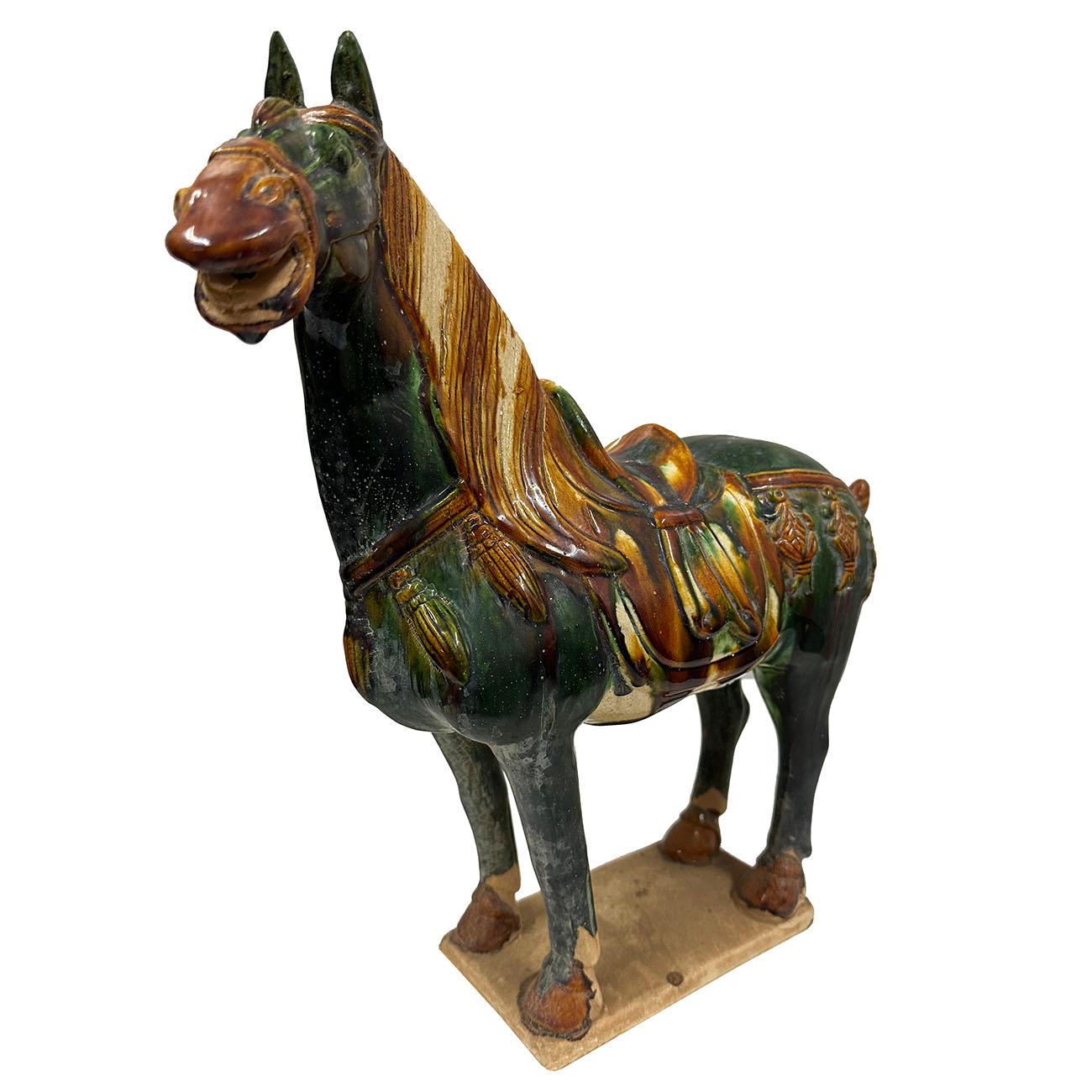 Chinese Export 20th Century Chinese Ceramic Tang San Cai (Tri Color)Horse For Sale