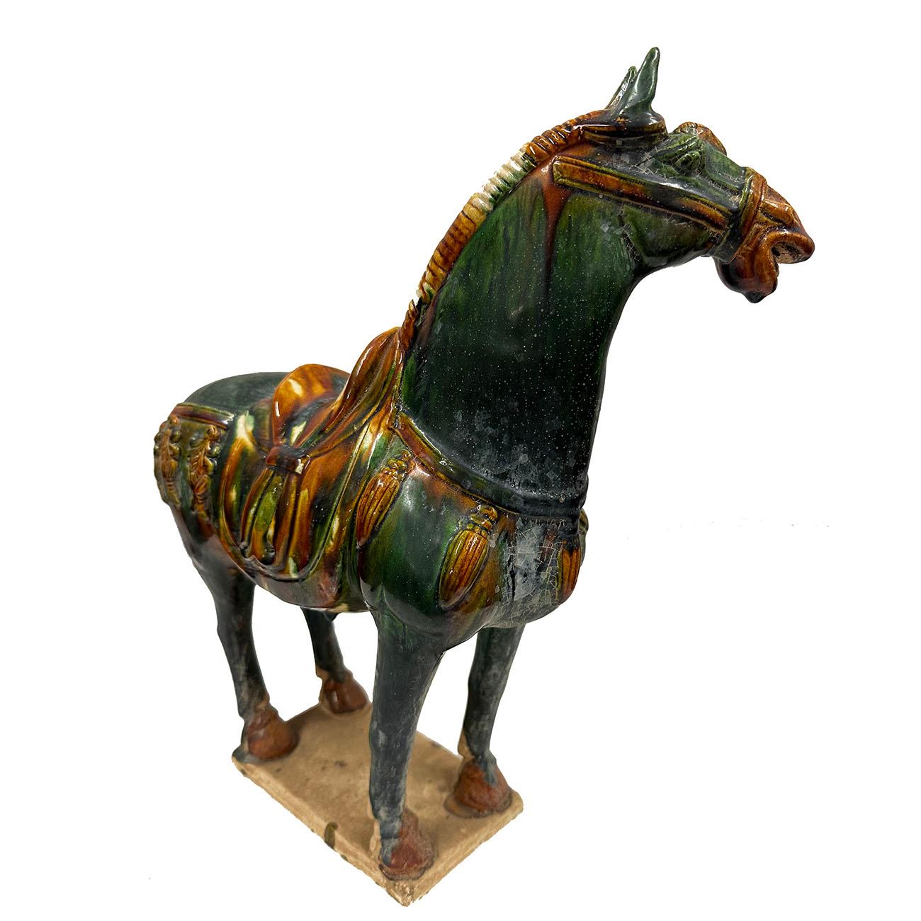 20th Century Chinese Ceramic Tang San Cai (Tri Color)Horse For Sale 1