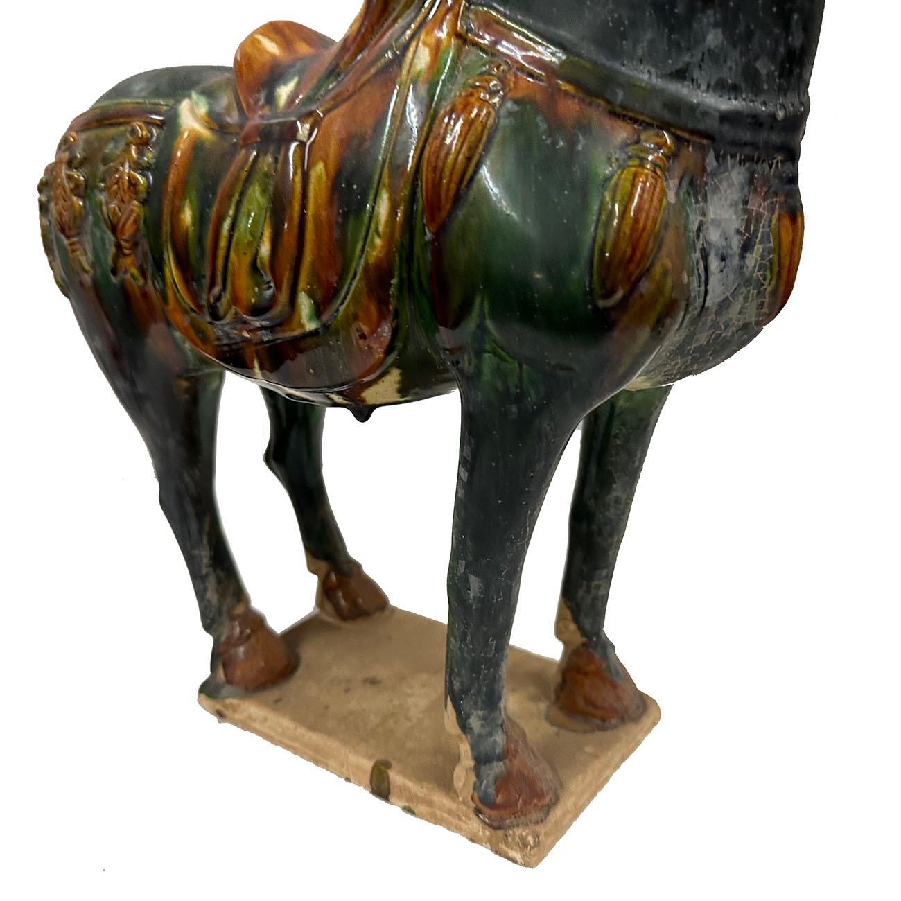 20th Century Chinese Ceramic Tang San Cai (Tri Color)Horse For Sale 3