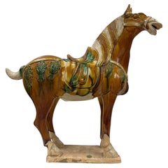 20th Century Chinese Ceramic Tang SanCai (Tri Color)Horse