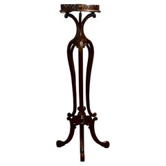 20th Century Chinese Chippendale Style Tall Rosewood Pedestal Stand