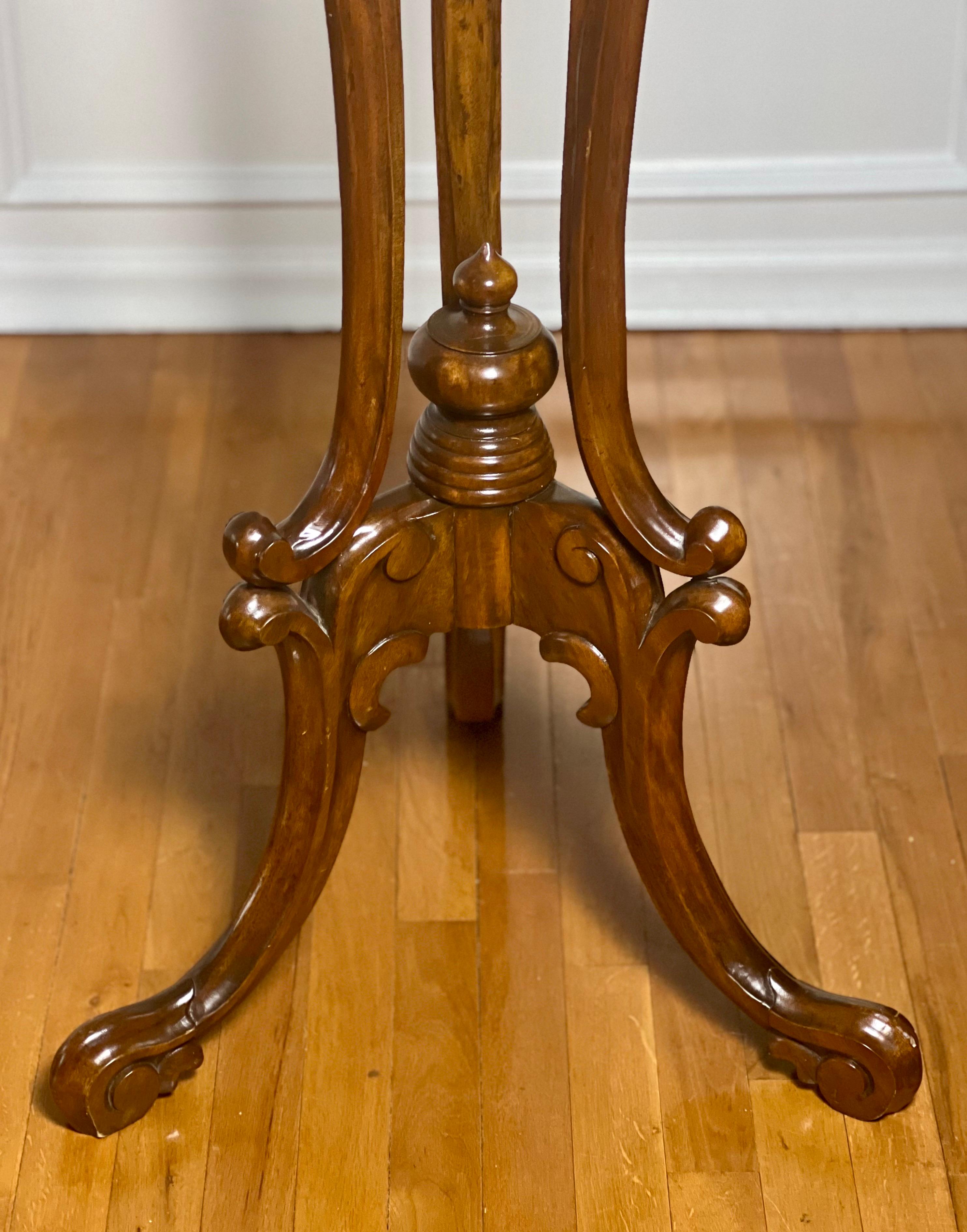 20th Century Chinese Chippendale Style Tall Rosewood Pedestal Stand For Sale 2