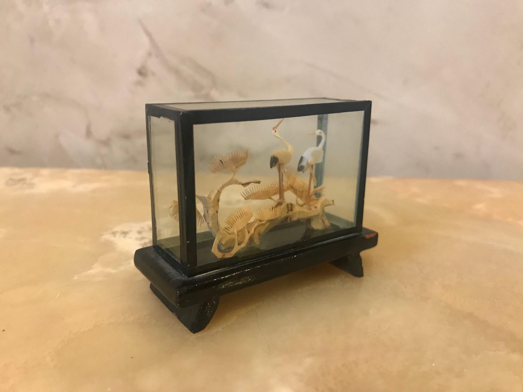 Hand-Carved 20th Century Chinese Cork Diorama, 1950s For Sale