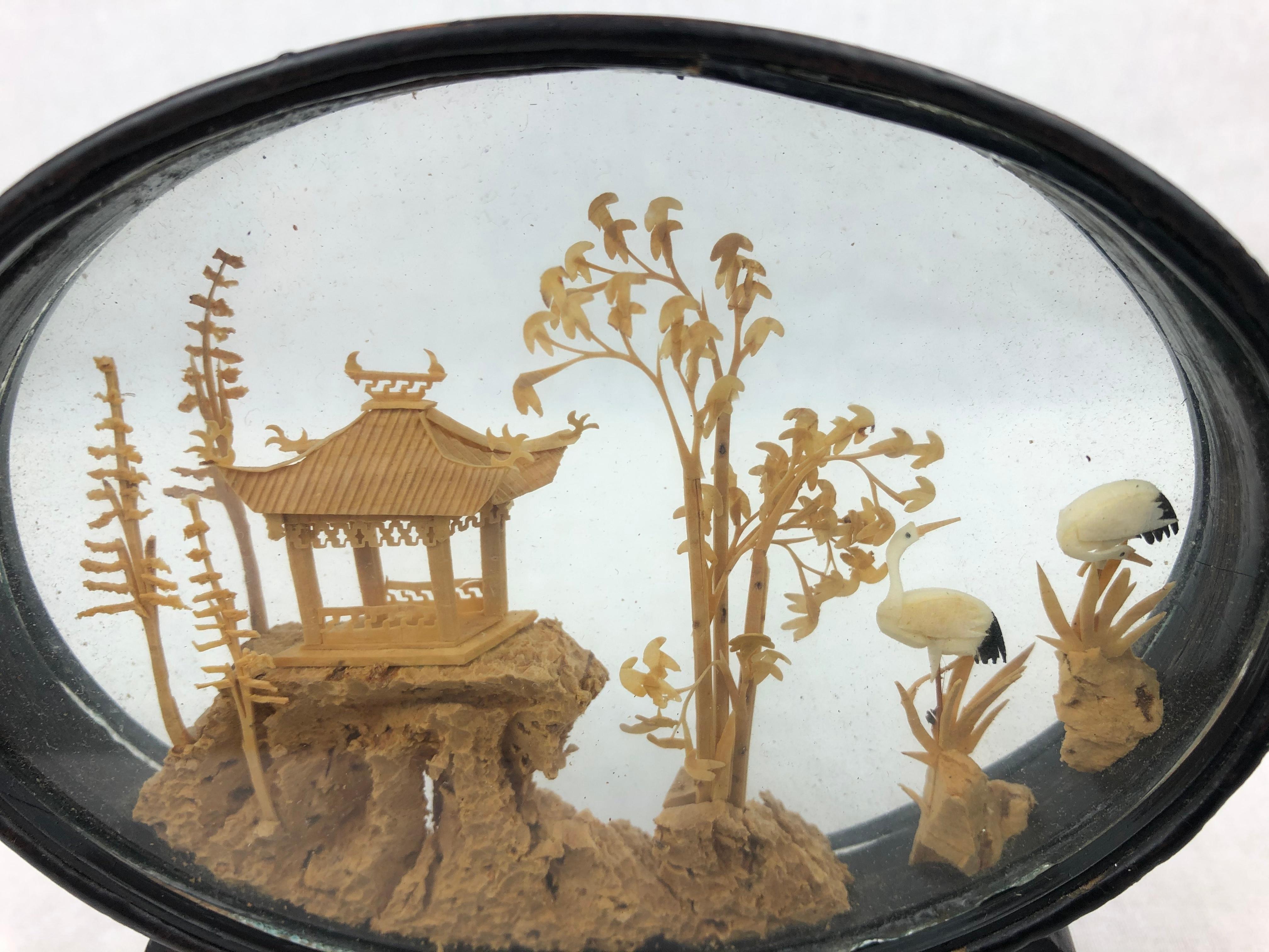 Chinesischer Kork-Diorama des 20. Jahrhunderts, ca. 1950er Jahre im Angebot 1