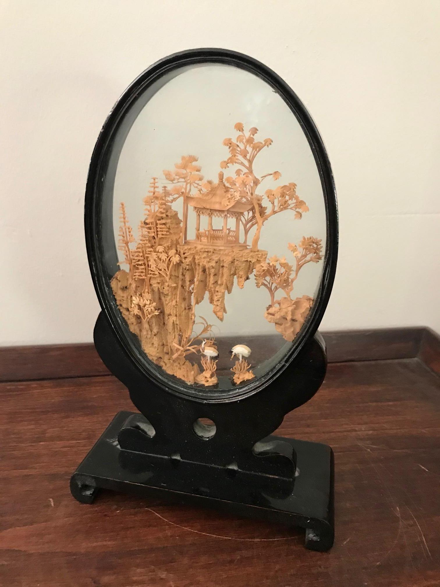 20th Century Chinese Cork Diorama In Good Condition In LEGNY, FR