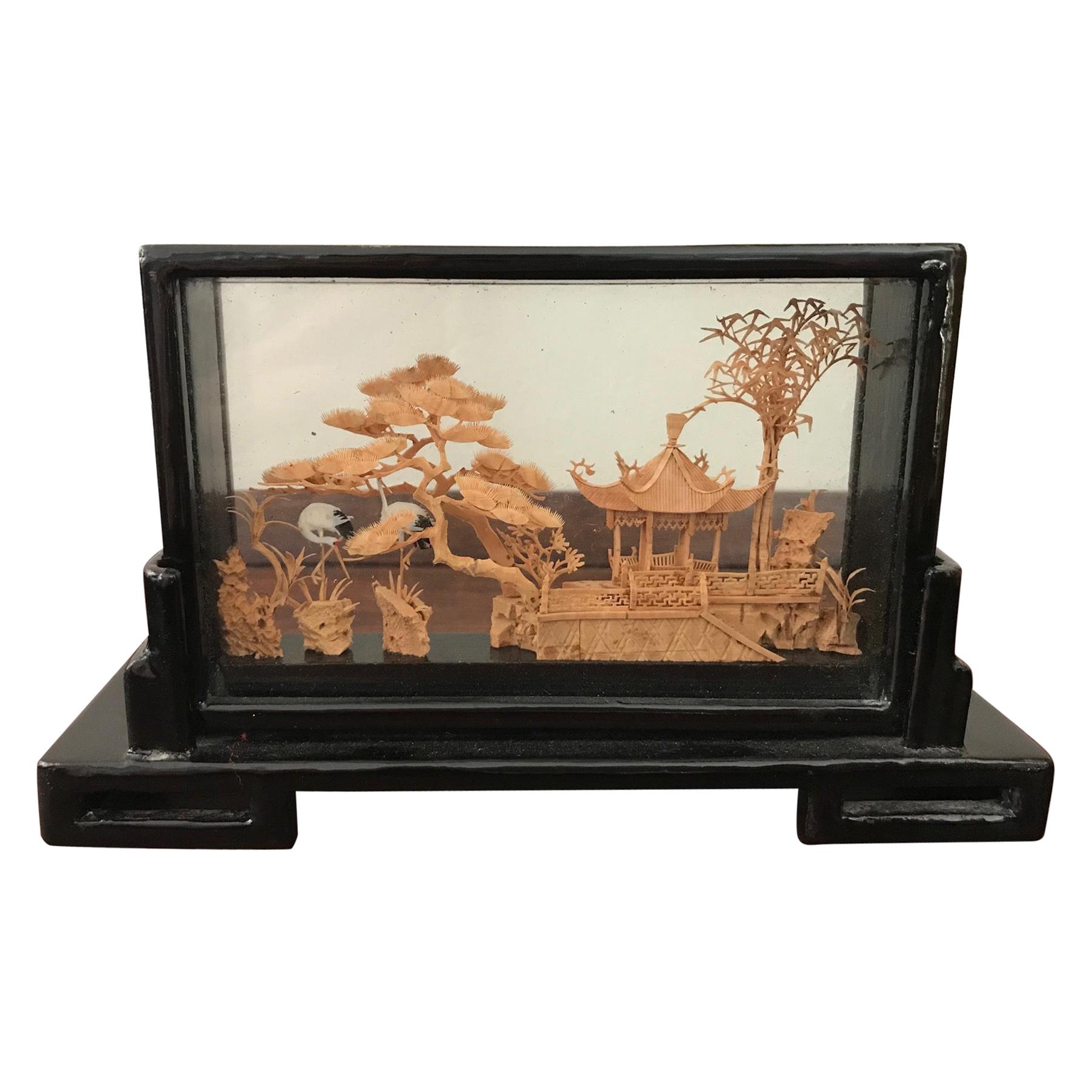 20th Century Chinese Cork Diorama