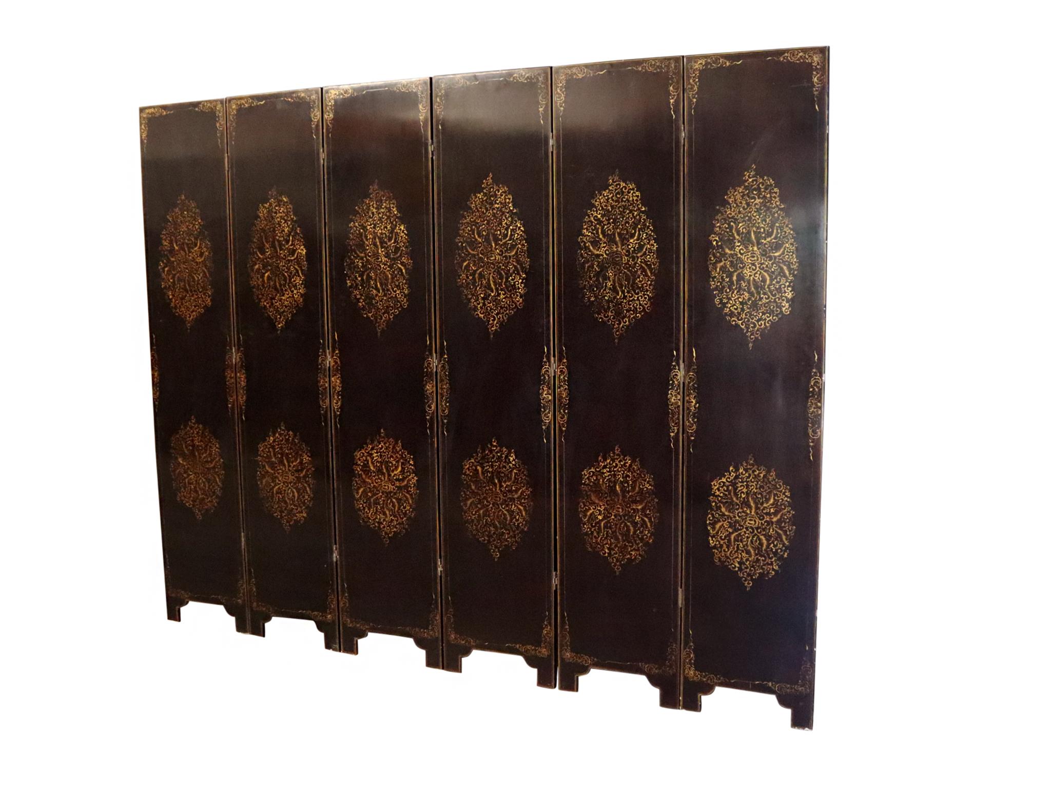 20th Century Chinese Coromandel 6-Panel Folding Screen For Sale 7