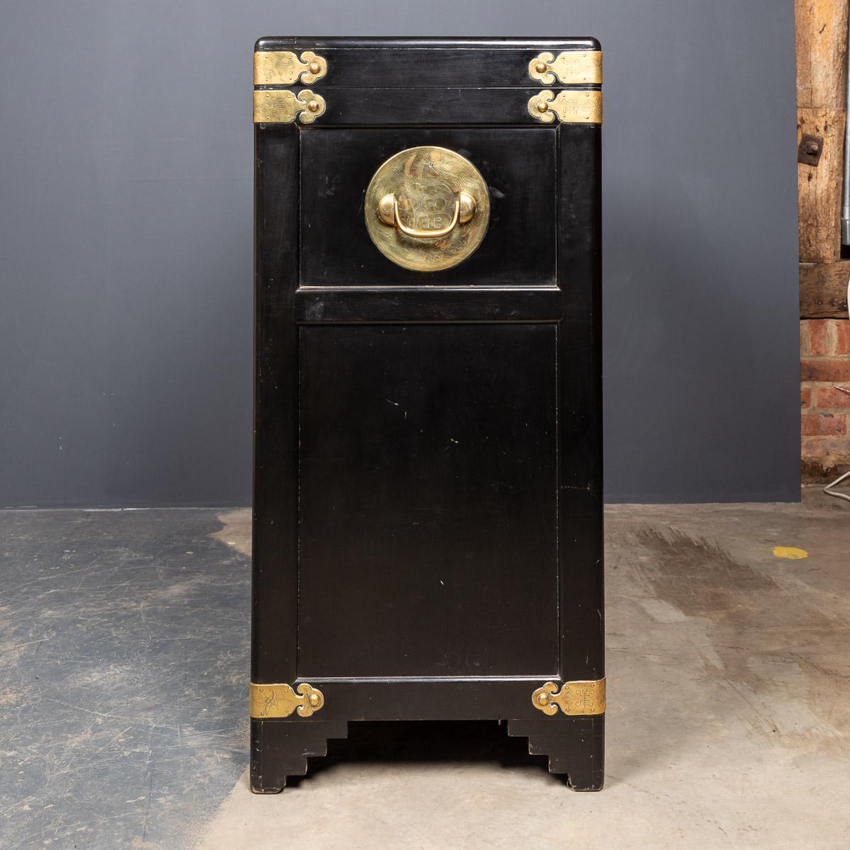 20th Century Chinese Ebonised Chest of Drawers with Top Lid, C.1940 2