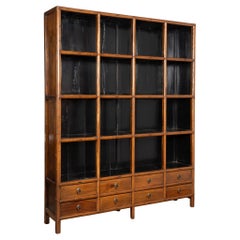 20th Century Chinese Elmwood Bookcase Open Display Cabinet