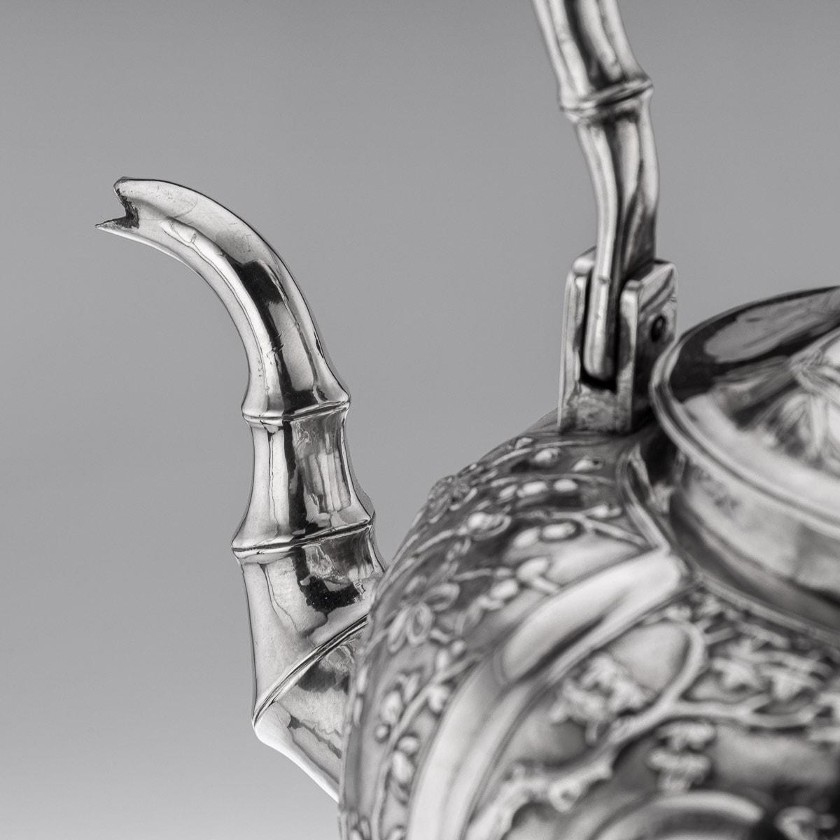 20th Century Chinese Export Solid Silver Kettle On Stand, Sun Shing, circa 1900 For Sale 7