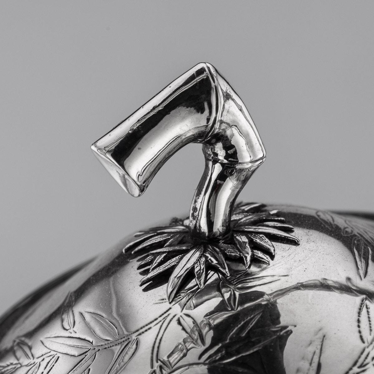 20th Century Chinese Export Solid Silver Kettle On Stand, Sun Shing, circa 1900 For Sale 4