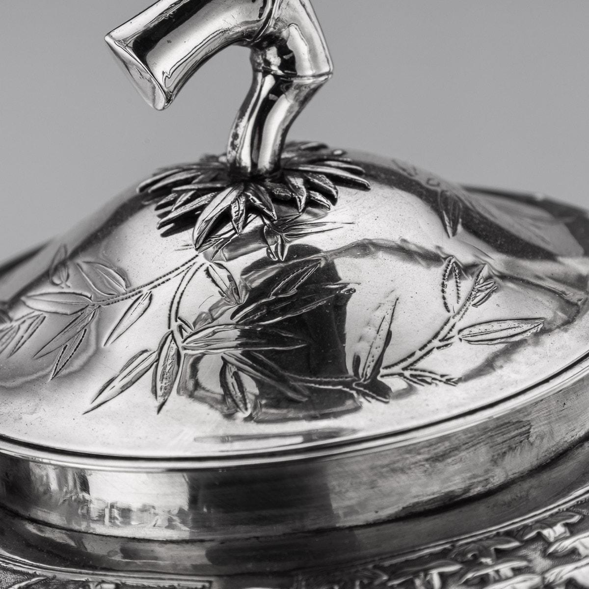 20th Century Chinese Export Solid Silver Kettle On Stand, Sun Shing, circa 1900 For Sale 4