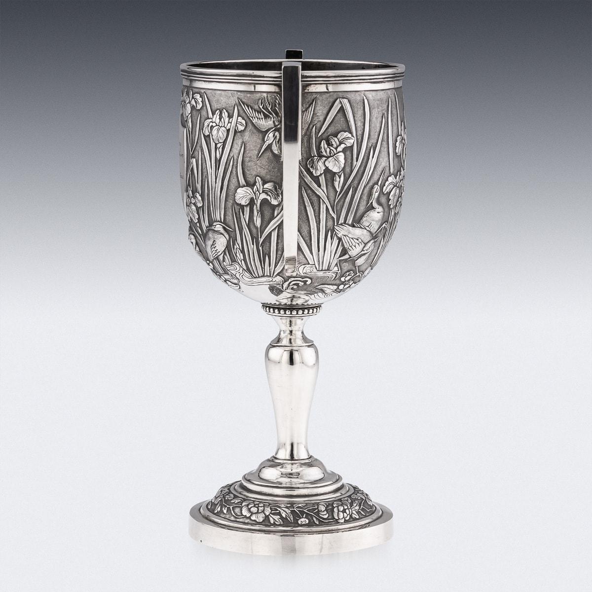20th Century Chinese Export Solid Silver Trophy Cup, Woshing, Shanghai c.1900 In Good Condition For Sale In Royal Tunbridge Wells, Kent