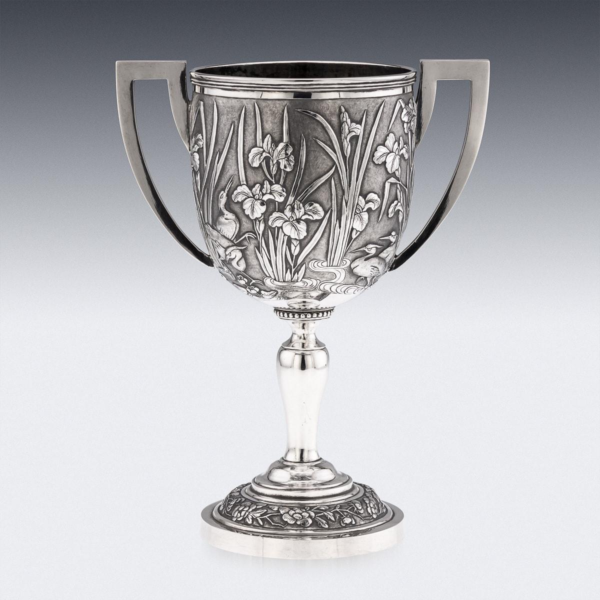 Early 20th Century 20th Century Chinese Export Solid Silver Trophy Cup, Woshing, Shanghai c.1900 For Sale