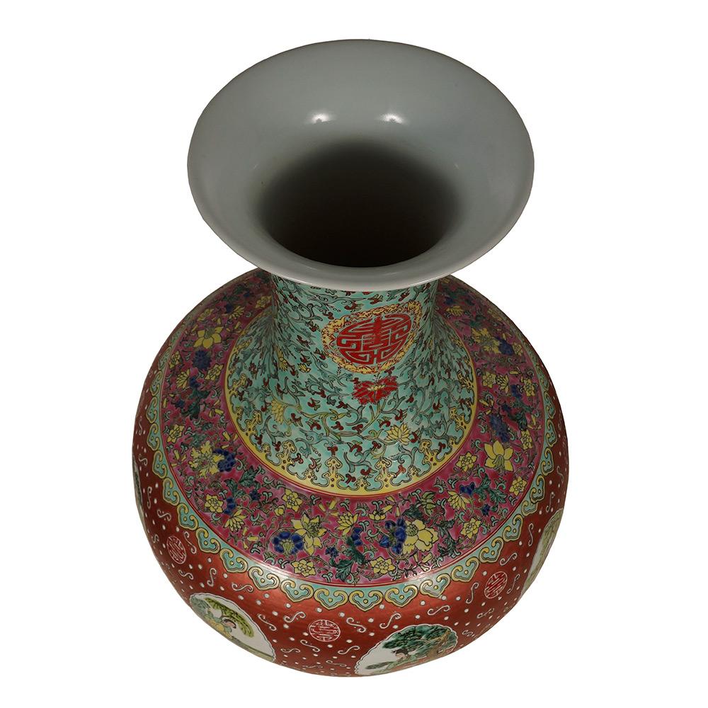 20th Century Chinese Famille Rose Porcelain Vase 5