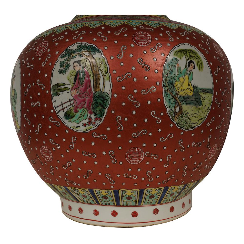 20th Century Chinese Famille Rose Porcelain Vase 4