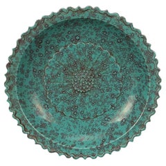 20th Century Chinese Handmade Lujun Glazing Plate