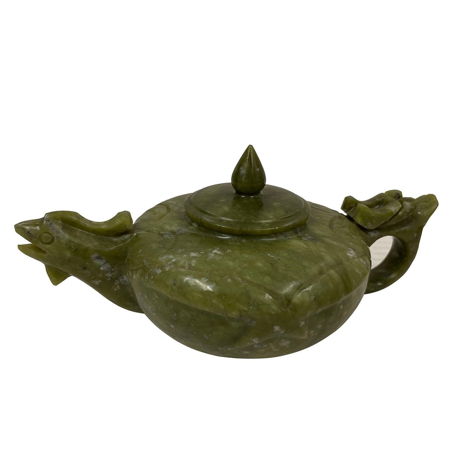 Juego de té de jade chino del siglo XX - 9 piezas en venta 3