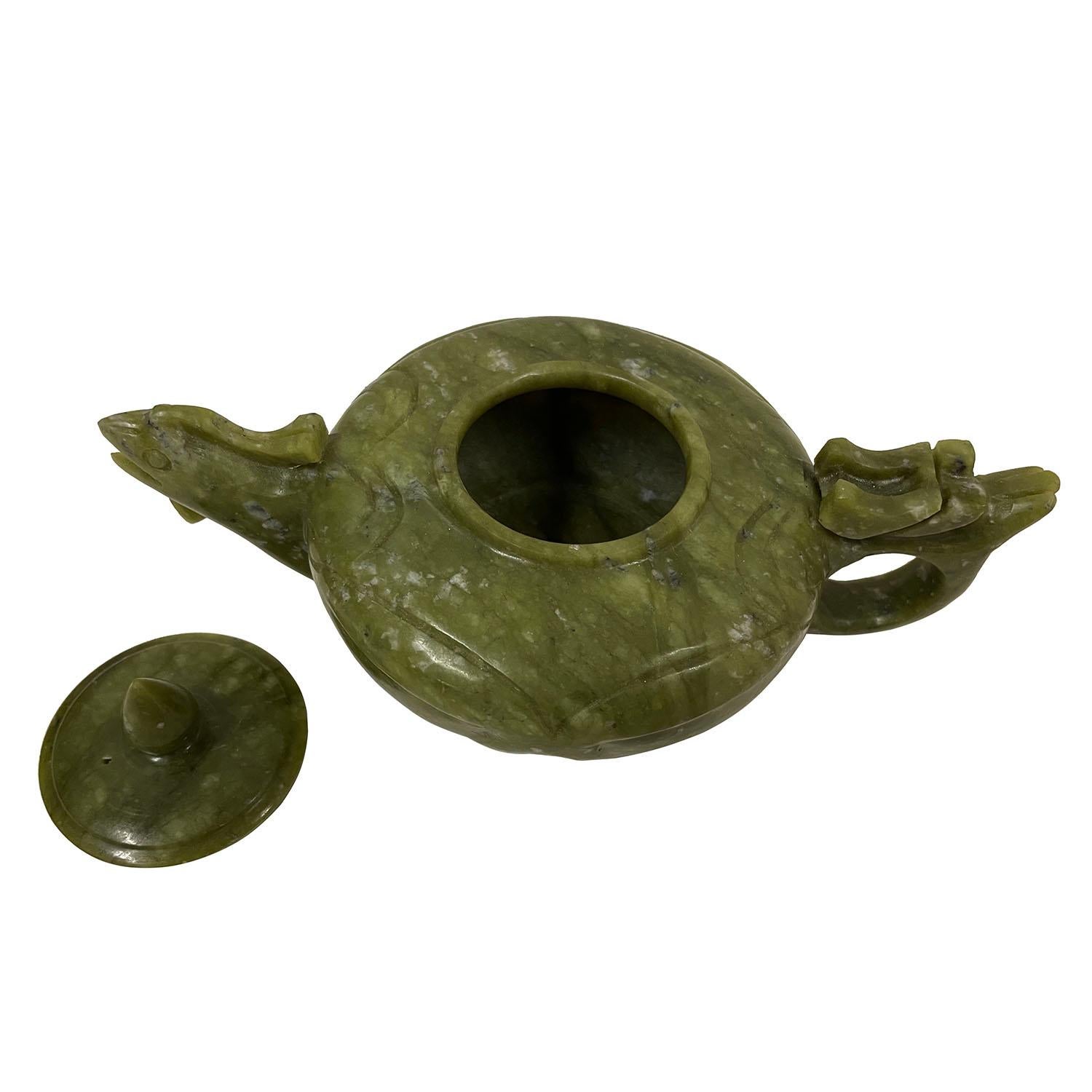 Juego de té de jade chino del siglo XX - 9 piezas en venta 4